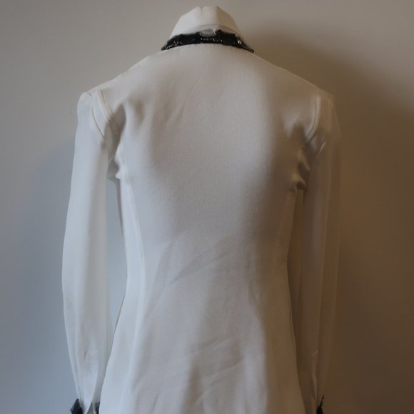 CHRISTINA MAKOWSKY RHINESTONE COLLAR BLOUSE S * - Picture 10 of 16